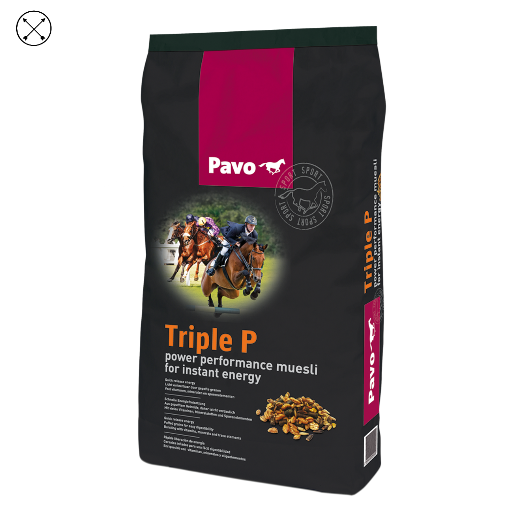 Pavo Triple P – pienso para caballos jóvenes en entrenamiento o adultos con actividad moderada