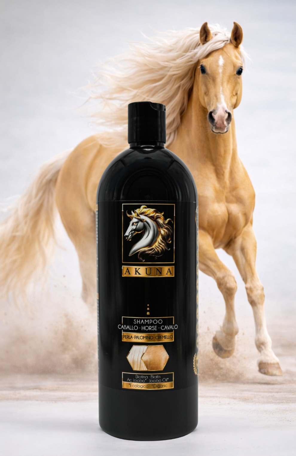 Shampooing pour chevaux Perla, Palomino et Cremello 1L