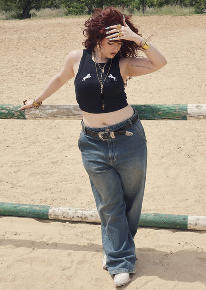 Malia Black Crop Top