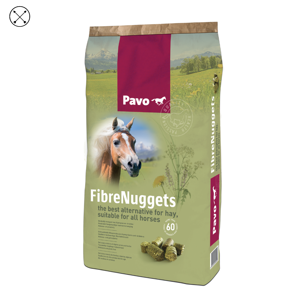 Pavo FibreNuggets – pellets de forraje rico en fibra para caballos con problemas dentales o que no pueden comer heno