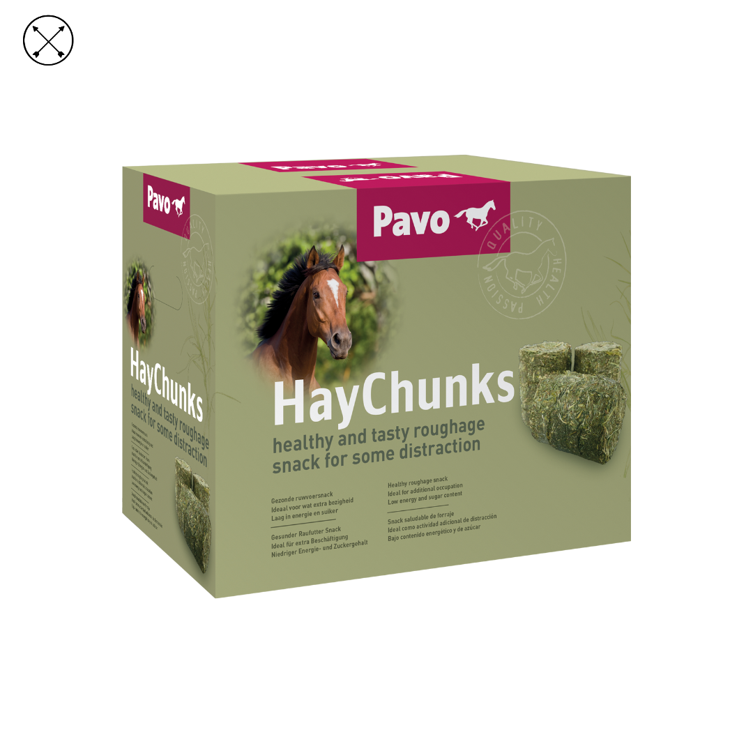 Pavo HayChunks – forraje prensado natural para caballos, ideal como sustituto del heno