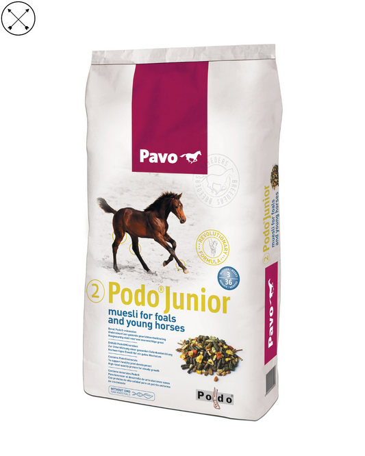 Pavo Podo Junior – pienso granulado para potros en desarrollo desde los 8 meses hasta los 3 años