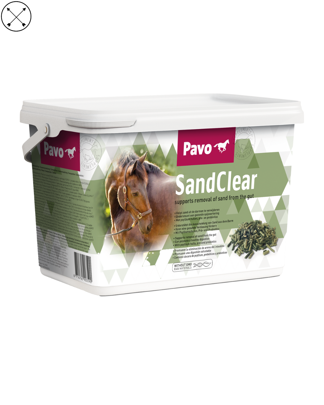 Pavo SandClear – suplemento para caballos que ayuda a eliminar arena del sistema digestivo y prevenir cólicos